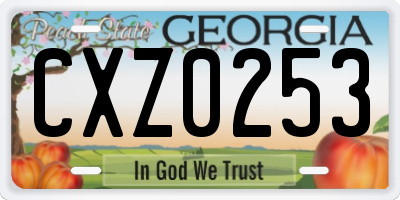 GA license plate CXZ0253