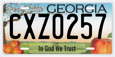 GA license plate CXZ0257