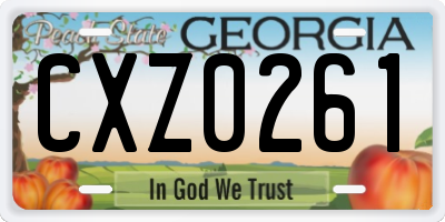 GA license plate CXZ0261