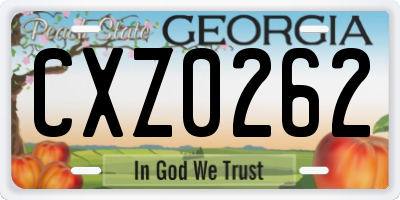 GA license plate CXZ0262