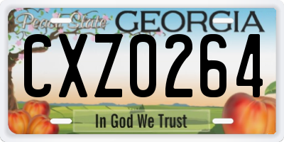 GA license plate CXZ0264