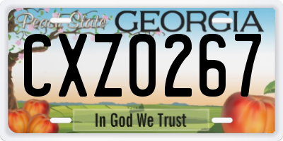 GA license plate CXZ0267
