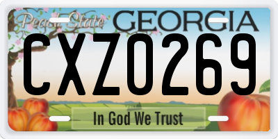 GA license plate CXZ0269
