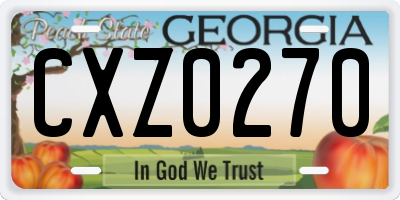 GA license plate CXZ0270