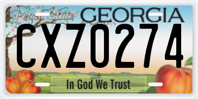 GA license plate CXZ0274