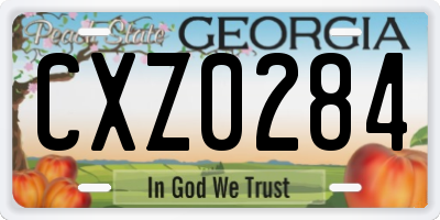 GA license plate CXZ0284