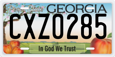 GA license plate CXZ0285
