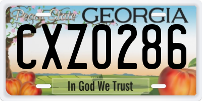GA license plate CXZ0286