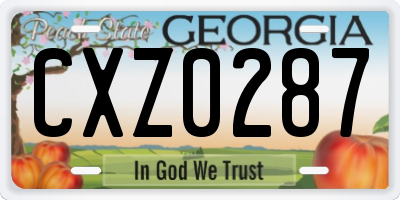GA license plate CXZ0287