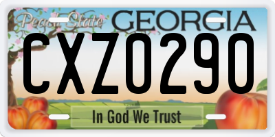 GA license plate CXZ0290