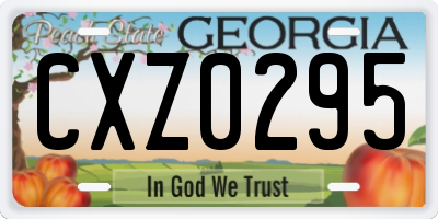 GA license plate CXZ0295