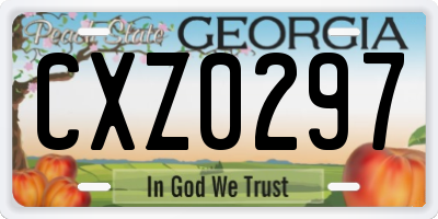 GA license plate CXZ0297