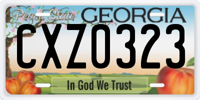GA license plate CXZ0323