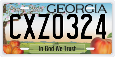 GA license plate CXZ0324