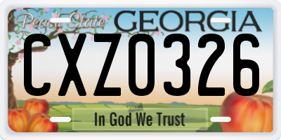 GA license plate CXZ0326