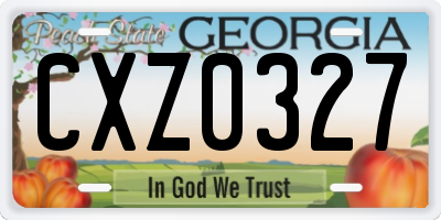 GA license plate CXZ0327