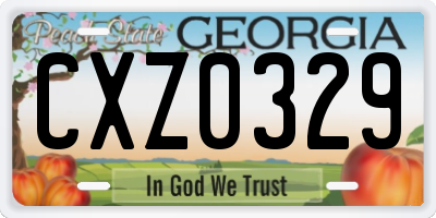 GA license plate CXZ0329