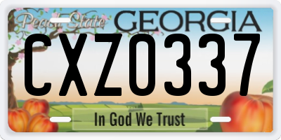 GA license plate CXZ0337