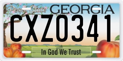 GA license plate CXZ0341