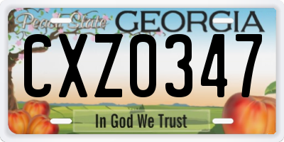 GA license plate CXZ0347