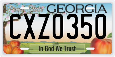 GA license plate CXZ0350