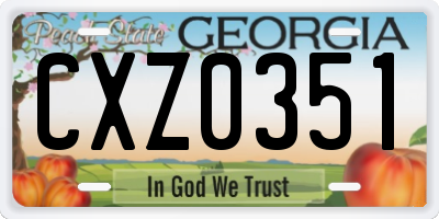 GA license plate CXZ0351
