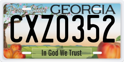 GA license plate CXZ0352