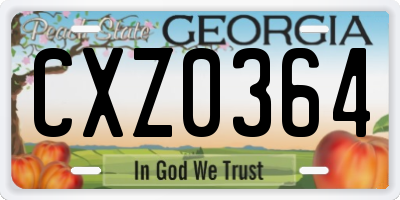GA license plate CXZ0364