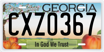 GA license plate CXZ0367