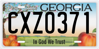 GA license plate CXZ0371