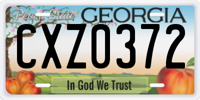 GA license plate CXZ0372