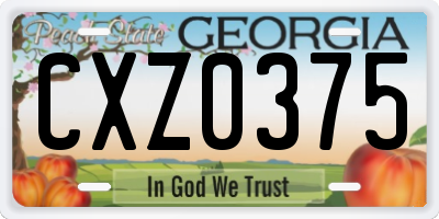 GA license plate CXZ0375