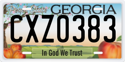 GA license plate CXZ0383
