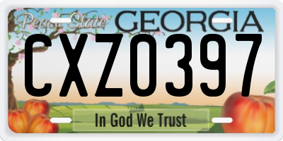 GA license plate CXZ0397