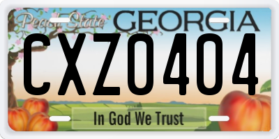 GA license plate CXZ0404