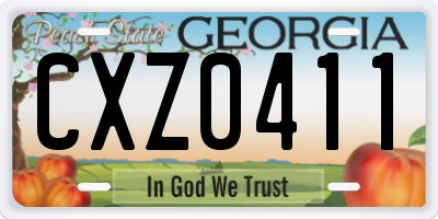 GA license plate CXZ0411