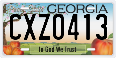 GA license plate CXZ0413