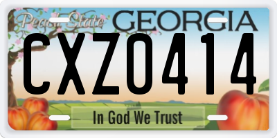 GA license plate CXZ0414