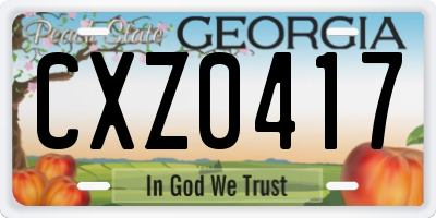 GA license plate CXZ0417