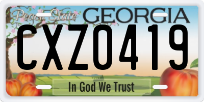 GA license plate CXZ0419