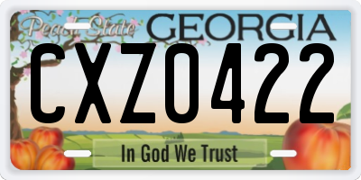 GA license plate CXZ0422