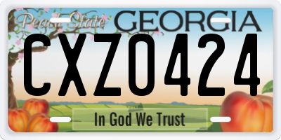 GA license plate CXZ0424
