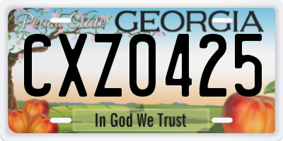 GA license plate CXZ0425