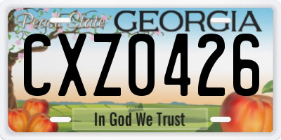 GA license plate CXZ0426