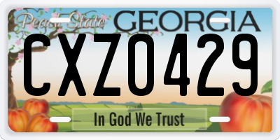 GA license plate CXZ0429