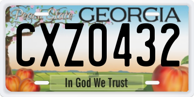 GA license plate CXZ0432