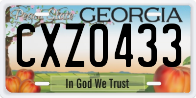 GA license plate CXZ0433