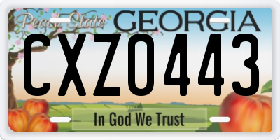 GA license plate CXZ0443