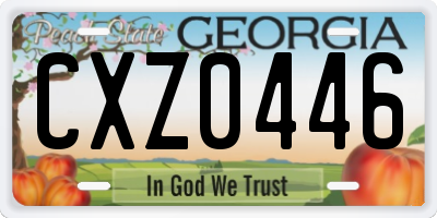 GA license plate CXZ0446