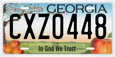 GA license plate CXZ0448